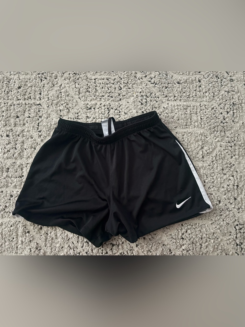 Nike Women’s Black Running Shorts with White Side Stripe